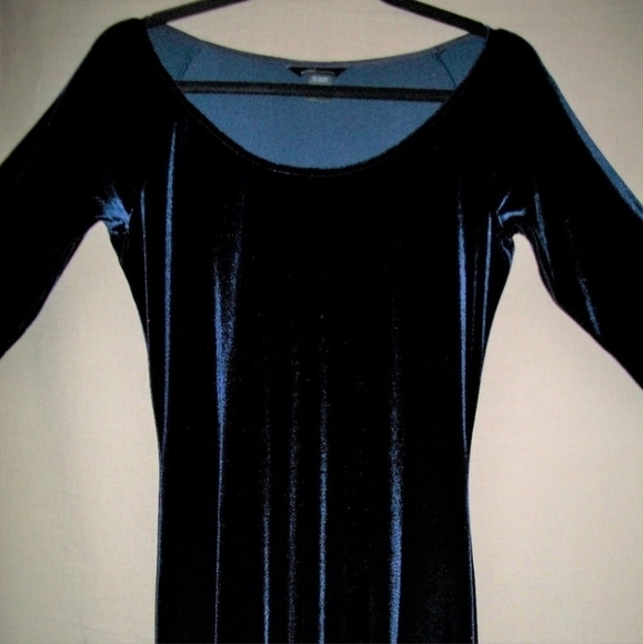 Moda International Blue Velvet Velour Cocktail Dress Women's Size Small S EUC - Picture 3 of 6